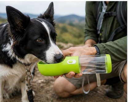 Botella portátil 2 en 1 para mascotas (agua + alimento)